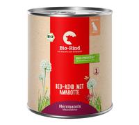 Herrmann's Menù Sensitive 6 x 800 g Umido cane - Manzo Bio con Carote Bio e Amaranto Bio