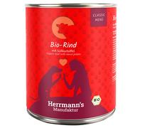 Herrmann's Classic Bio Menù 12 x 800 g umido cane - Manzo bio con Patate dolci bio