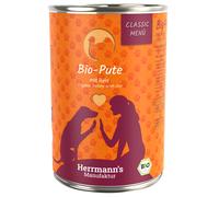 Herrmann's Menù Classic 12 x 400 g Umido per cane - Anatra bio con Patate dolci bio