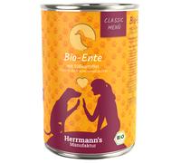 Herrmann's Menù Classic 12 x 400 g Umido per cane - Anatra bio con Patate dolci bio