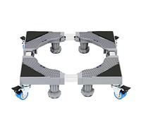 Herrselsam Base per lavatrice, 4 ruote+8 piedi, carico orso 300 - 500 kg, base per lavatrice regolabile, larghezza regolabile 41 - 66 cm, altezza 9 - 12 cm, grigio antiscivolo