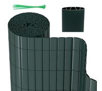 Herrselsam Canniccio in PVC, Standard Recinzione recinto Balcone frangivento, Struttura a W Interna, per Giardino, Protezione da sguardi indiscreti e dal Vento, 120x800cm, Verde