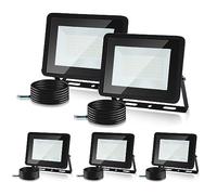 Herrselsam Faretti LED Esterno, 5Pezzi 50W Lampada Bianco Freddo 6000K 4250LM Super Luminosa Faro LED da Esterno, Impermeabile IP66 Fari LED Luce per Cortile Giardino(Nessuna Spina)