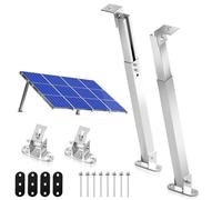 Herrselsam Supporto per pannello solare regolabile da 0 a 60°, montaggio a tetto piatto, pannello solare, fissaggio per tetto piatto, parete, barca, camper (1 paio)