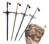 HERSAUL Bacchette per capelli da donna cinesi per chignon, spada vintage, forcine per capelli in metallo, accessori cinesi Hanfu (4 pezzi)