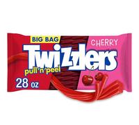 HERSHEY'S TWIZZLERS PULL 'N' PEEL Cherry Flavored Licorice Style, Low Fat Candy Big Bag, 28 oz