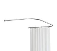 Hershii L- shaped Bastone per Tenda da Doccia Curvo Tende ad Angolo per Bagno Asta per Appendere Vasca da Bagno Decorativa a Forma di Arco Asta per Barra in Metallo (U-shaped)