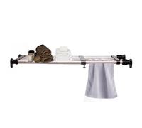 Hershii Mensola espandibile per armadio, regolabile, in metallo, organizer fai da te, separatore, per armadio, cucina, bagno, nero, 60-100 cm