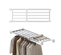 Hershii, scaffale in tensione con aste estensibili in metallo, fai da te, per organizzare, dividere e separare, per armadio, credenza della cucina e bagno, Ivory, 60-80cm/23.62-31.49inches