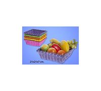 Hersigrim - Vassoio intrecciato quadrato, 21 x 21 x 7 cm.