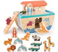 HERSITY Arca di Noè Giocattolo, Giochi Legno Bambini 1 Anno con Set Animali