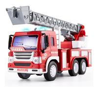 HERSITY Camion Pompieri Giocattolo Giochi Vigili del Fuoco con Luci e Suoni | 1/16 Camion Grande Bambini con Scala Retrattile, Giochi di Ruolo Alvataggio Regali per 3 4 5 Anni Maschio