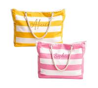 HERSTL Borsa Da Spiaggia Personalizzata, Borsa Da Viaggio Grande Con Monogramma Personalizzato Per Donna, Borse A Tracolla Resistente Alla Sabbia Con Cerniera, Ideale Per Le Vacanze E La Piscina