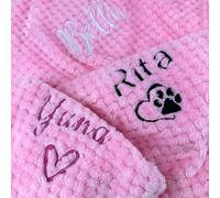 HERSTL Coperta Personalizzata For Cani, Coperta Ricamata Personalizzata Con Nome E Data Di Nascita, Morbida Coperta Con Stampa Di Zampa, Regalo For Cani, Cuccioli, Gatti E Gattini(150X200cm)