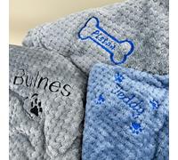 HERSTL Coperta Personalizzata For Cani, Coperta Ricamata Personalizzata Con Nome E Data Di Nascita, Morbida Coperta Con Stampa Di Zampa, Regalo For Cani, Cuccioli, Gatti E Gattini(45X65cm)