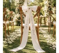 HERSTL Fiocchi Personalizzati per Sedie Riservate al Matrimonio, Eleganti Cartellini Personalizzati in Raso per La Cerimonia Nuziale, Il Ricevimento E La Decorazione delle Panche di Famiglia