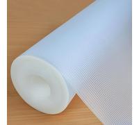 Hersvin 30cmx300cm Tappetino per Cassetti, Tappetini Non-Adesivo EVA Plastica Rotolo Carta per Mensola Cassetto Frigorifero Tavolo Mobile Cucina Lavello Ripiani (Trasparente/Striscia)