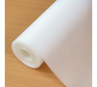 Hersvin 44cmx500cm Tappetino per Cassetti, Addensati Tappetini Non-adesivo EVA Plastica Rotolo Carta per Mensola Cassetto Frigorifero Tavolo Mobile Cucina Lavello Ripiani (Trasparente Grande Diamante)