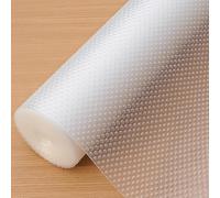 Hersvin 45cmx500cm Tappetino per Cassetti, Tappetini Non-Adesivo Eva Plastica Rotolo Carta per Mensola Cassetto Frigorifero Tavolo Mobile Cucina Lavello Ripiani (Trasparente Puntino)