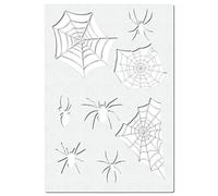 Herterich Products Airbrush Stencil per ragni e ragnatele | Template per tatuaggi e graffiti | Design inquietante e preciso | Riutilizzabile e resistente ai solventi