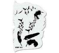 Herterich Products Airbrush Stencil Piuma e Uccelli Piuma e Uccelli | Template per tatuaggi e graffiti | Riutilizzabile e resistente ai solventi | Mylar 0,1-0,2 cm | Per aerografo e spray