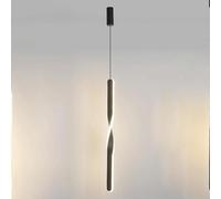 Hertl Lampada a Sospensione a Spirale Lineare, Lampada a Sospensione a Striscia Lunga in Metallo con Finitura Nera, Lampadario da Comodino Ultrasottile, Lampade a Sospensione Moderne a LED for Soggior