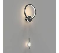 Hertl Lampada da parete for lettura sul comodino della camera da letto Lampada da parete in metallo con filo sospeso Piccola luce notturna, moderna applique a LED for soggiorno Sala studio Corridoio S