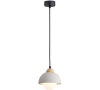 Hertl Lampadario industriale in cemento cemento con paralume in vetro - Lampada a sospensione a soffitto in cemento grigio for bar, isole cucina e apparecchi di illuminazione decorativi