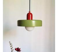 Hertl Lampade a sospensione in stile rustico Isola della cucina Lampada a sospensione in vetro verde Ceramica a tamburo Lampada a sospensione bianca Lampadario moderno nordico di metà secolo for camer