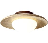 Hertl Plafoniera da soffitto in marmo naturale a semi-incasso in pietra di bronzo Plafoniera moderna di metà secolo Palla di latte bianco Lampada vintage Illuminazione for fattoria for corridoio Lavan