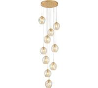 Hertl Retro Multi sfere di vetro Lampadario for trombe delle scale Lampadari a sospensione moderni a spirale E27 LED Lampada a sospensione lunga Soggiorno Villa Lampada da scala moderna minimalista vu