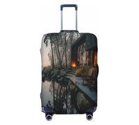 HERTqwop Beautiful Scenery by The Lake - Copertura per valigia, antigraffio, adatta per bagagli da 45,7 a 81,7 cm, Nero , M