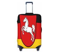 HERTqwop Copertura protettiva per valigie con bandiera della Bassa Sassonia, antigraffio, adatta per bagagli da 45,7 a 81,7 cm, Nero , M