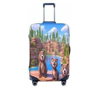 HERTqwop Cute Little Brown Bear - Copertura per valigia, antigraffio, adatta per bagagli da 45,7 a 81,7 cm, Nero , XL