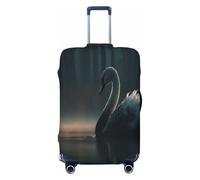 HERTqwop Swans on The Lake - Copertura protettiva per valigia, antigraffio, adatta per bagagli da 45,7 a 81,7 cm, Nero , L
