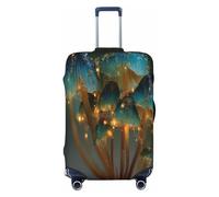 HERTqwop The Secret of Mushrooms - Copertura protettiva per valigia, antigraffio, adatta per bagagli da 45 a 81 cm, Nero , XL