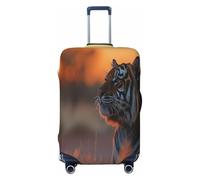 HERTqwop The Tiger Under The Sunset - Copertura protettiva antigraffio per bagagli da 45,7 a 81,7 cm, Nero , S