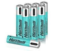 Hertzborn Smarthome - Batteria AAA al litio ricaricabile, 1,5 V, 925 mWh, sicurezza testata da TÜV & -20 °C, 1000 cicli per dispositivi medici, Smarthome