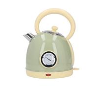 Hervidor Eléctrico de 1,8 L, con Base de 360°, Termómetro e Interruptor Indicador, Ebullición Rápida, Protección Contra Ebullición en Seco, Hervidor de Agua Retro para Preparar Té y Café(Verde)