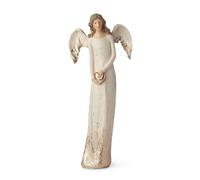 Hervit Angelo Resina Avorio Antico 35Cm Effetto Legno