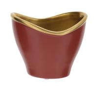 Hervit art. 00423 Vaso Ovale Ceramica Bordeaux/Oro 15x11x13cm