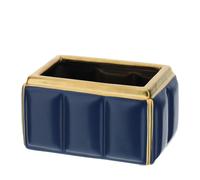 HERVIT ART.00427 CONTENITORE RETTANGOLARE CERAMICA BLU/ORO 16X11X8CM