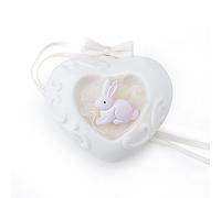 HERVIT Art.26972 CUORE PORC.BIANCA 6CM BUNNY ROSA