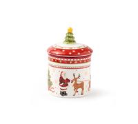 HERVIT ART. 27181 CONTENITORE CHRISTMAS PORCELLANA DIA9,5X14 CM