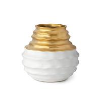 Hervit Art.27945 Vaso GRES Bianco/Oro Dia 15X15CM