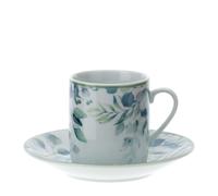Hervit art. 28654 box 6 tazzine caffè porcellana 9x5cm Botanic