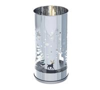 Hervit art. 29003 lampada vetro argento Natale dia.10x20cm,idea regalo