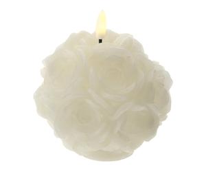 Hervit art. 29473 candela led sfera rose bianche dia.12,5cm