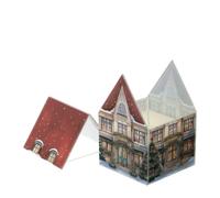 Hervit art. 30094 contenitore candela vetro Cottage rosso 9x9x13cm