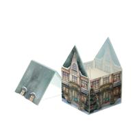 Hervit art. 30095 contenitore candela vetro Cottage verde 9x9x13cm